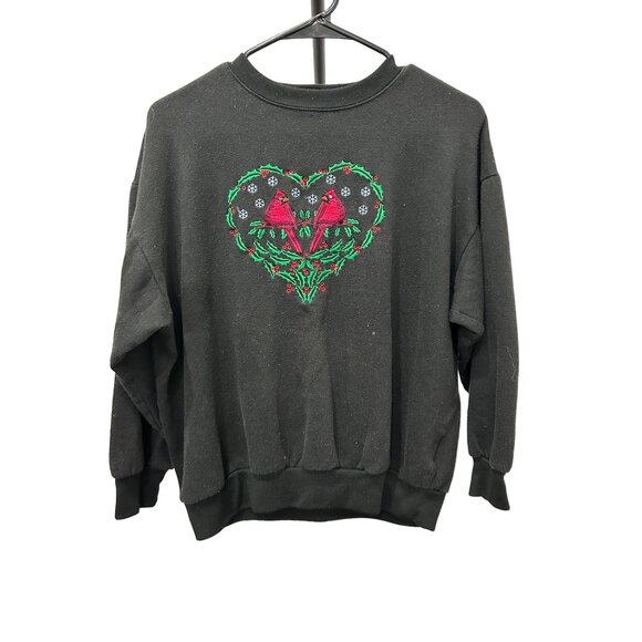 Vintage Nutcracker Medium Crewneck Sweater With Heart Cardinal Design - Picture 1 of 8